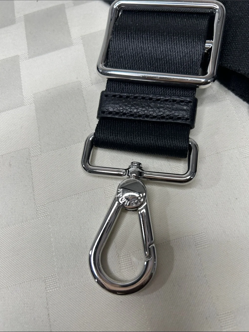 Cole Haan Black Adjustable Crossbody Strap with Silver Hardware